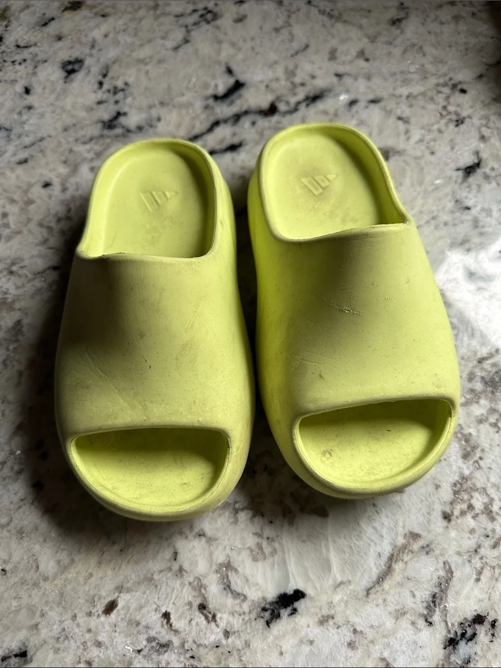Yeezy Kids Slide Sandals in Neon Yellow